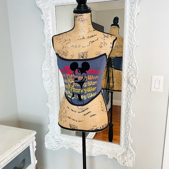 New York Couture *One of a Kind* Velvet MICKEY Boned Corset Crop Top - Picture 5 of 6